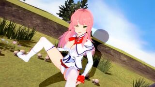 Hentai with Flare Arlgrande getting fucked for the first time in POV