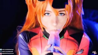 Asuka Langley-Short-haired beauty with a stunning bubble butt - Hot cosplay action