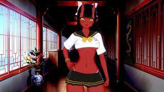 Hot succubus fucks with the player in first person view