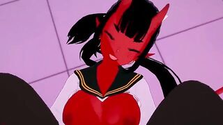 Hot succubus fucks with the player in first person view