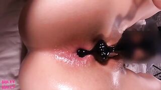 Haley’s husband wanted anal, so she got butt plugs and took it deep