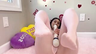 Violet Myers, the real-life hentai girl, indulges in solo pleasure on Valentine's Day