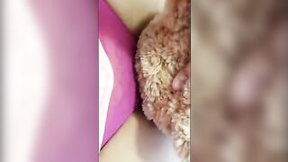 Plush teddy bear gets humped by a horny girl