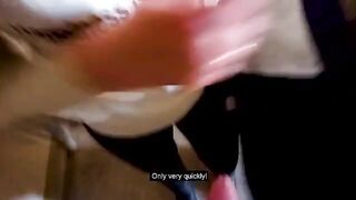 A cute girl got fucked by a guy in the doorway at her home