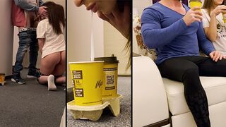 The delivery guy came and the wife gave him a blowjob
