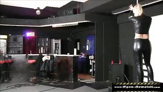 A hot blonde woman is being fucked by two guys without condoms