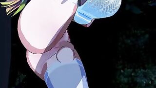 3D animation with a girl from Blue Exorcist series