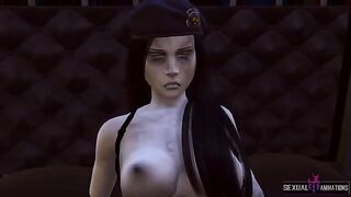 Ada Wong, a resident evil, gets caught by a police zombie girl and fucked hard