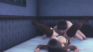 Attack on Titan Hentai - Mikasa's 3D cunnilingus and blowjob