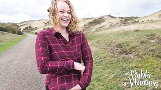 Exhibitionist sex on the Dutch beach with almost getting caught