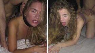 Petite babe Eveline Dellai vs Sabrina Spice in a rough session