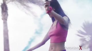 Skinny brunette Eliza Ibarra gets her pussy filled with sticky sperm