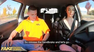 Pervert instructor cheats on wife with student in a car
