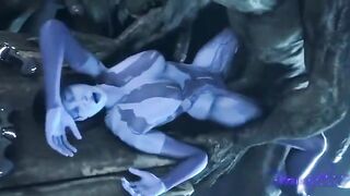 Cortana is getting fucked by an endless line of guys