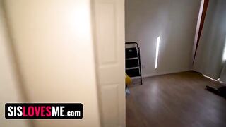 Sexy brunette performs a naughty show for her online followers