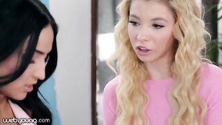 A girl rubbed her pussy with her best friend, craving intense sex with her