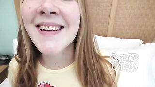 Redhead girl with freckles gets her pussy filled with sticky sperm