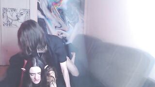 A couple enjoys intimate moments to a soothing musical backdrop