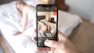 My stepsis distracted me from work, so I rewarded her with cum