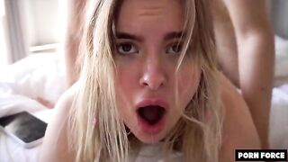 Rough sex with a hot teen and a strong cumshot