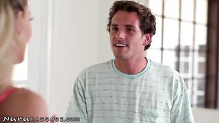 The stepson learned the secrets of sensual massage from his stepmom Isabelle Deltore