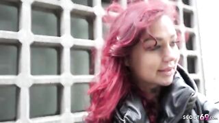 German scout picked up redhead tattoo model Ria Red for casting