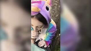 A girl ran into the woods, got fucked, and received a cumshot