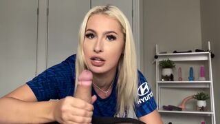 Tiny blonde beauty gets smashed in doggy after winning the trophy