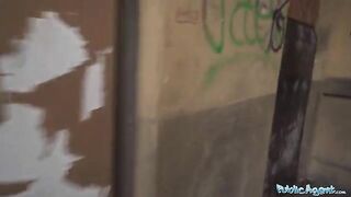 An 18-year-old babe knows how to fuck in the basement for cash