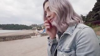 A girl has sex with a real stranger in this hot video