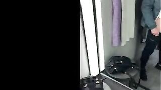I came with a wet pussy to the fitting room, and I got cum on my face