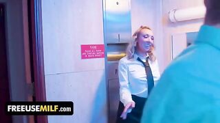 A hot bathroom attendant that grants special treatment to all guests of the club