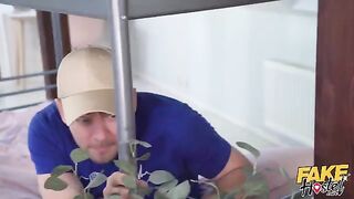 A girl was fucking with a guy in the hostel, getting her pussy filled with cream