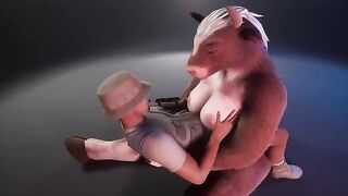 Furry cow feeds the ranger, showcasing a wild and humorous encounter