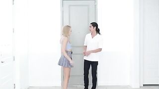 Skinny blonde Madison Summers fucked hard in the kitchen in passionate HD