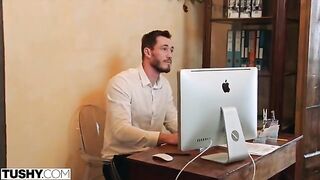 A girl realized a childhood dream by fucking with her handsome colleague