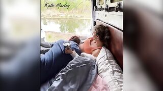 Camping fun with a stunning brunette and a thrilling finale