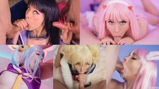 Best deep throat cosplay compilation featuring Alice Bong's tight pussy