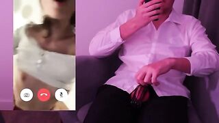 The guy broke his cock and cum inside the girl in a hot cuckold scene