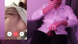 The guy broke his cock and cum inside the girl in a hot cuckold scene