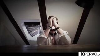 Two step sisters share a man and their foot in an intense scene