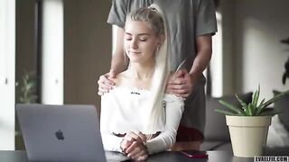 Young Siberian Eva Elfie gets fucked in her tight pussy during a zoom class