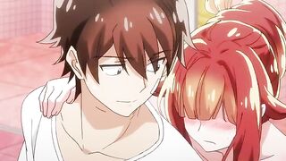 The red-haired tsundere gets her pussy wet and gets fucked in missionary position