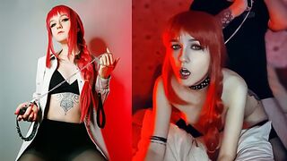 Makima lost control of her pet, so she was punished by Chainsawman in cosplay