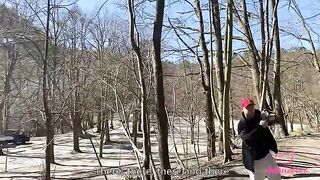 Vlog Chihuahua. A day with Kleomodel ended with outdoor action in the woods
