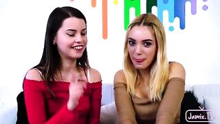 Two cute girls shared a big cock in an intense threesome with Nico Nice
