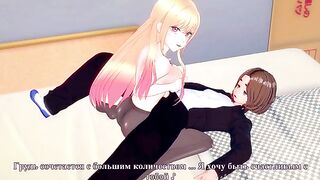 A beautiful girl, Marin Kitagawa, fucks with a guy in her schoolgirl uniform