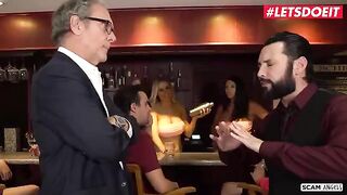 Two voluptuous women getting fucked by their pervert boss in a hardcore scene