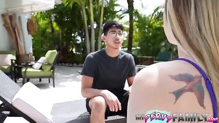 Pervert guy fucks his stepsister and she swallows to keep it a secret