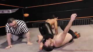 The beautiful brunette Nadia White dominates her husband in a fierce femdom fight